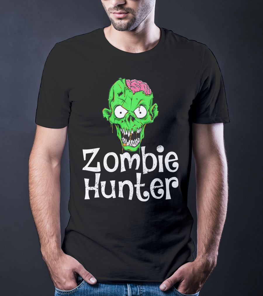 Zombie Hunter Halloween Zombie Head T-Shirt