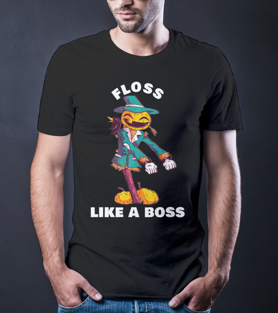 Floss Like A Boss Pumpkin Scarecrow Dance T-Shirt