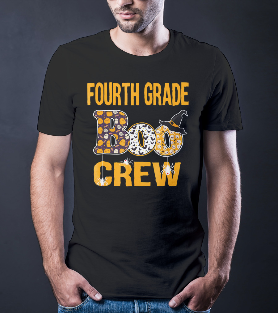 Fourth Grade Boo Crew Halloween Theme Teacher Gift T-Shirt