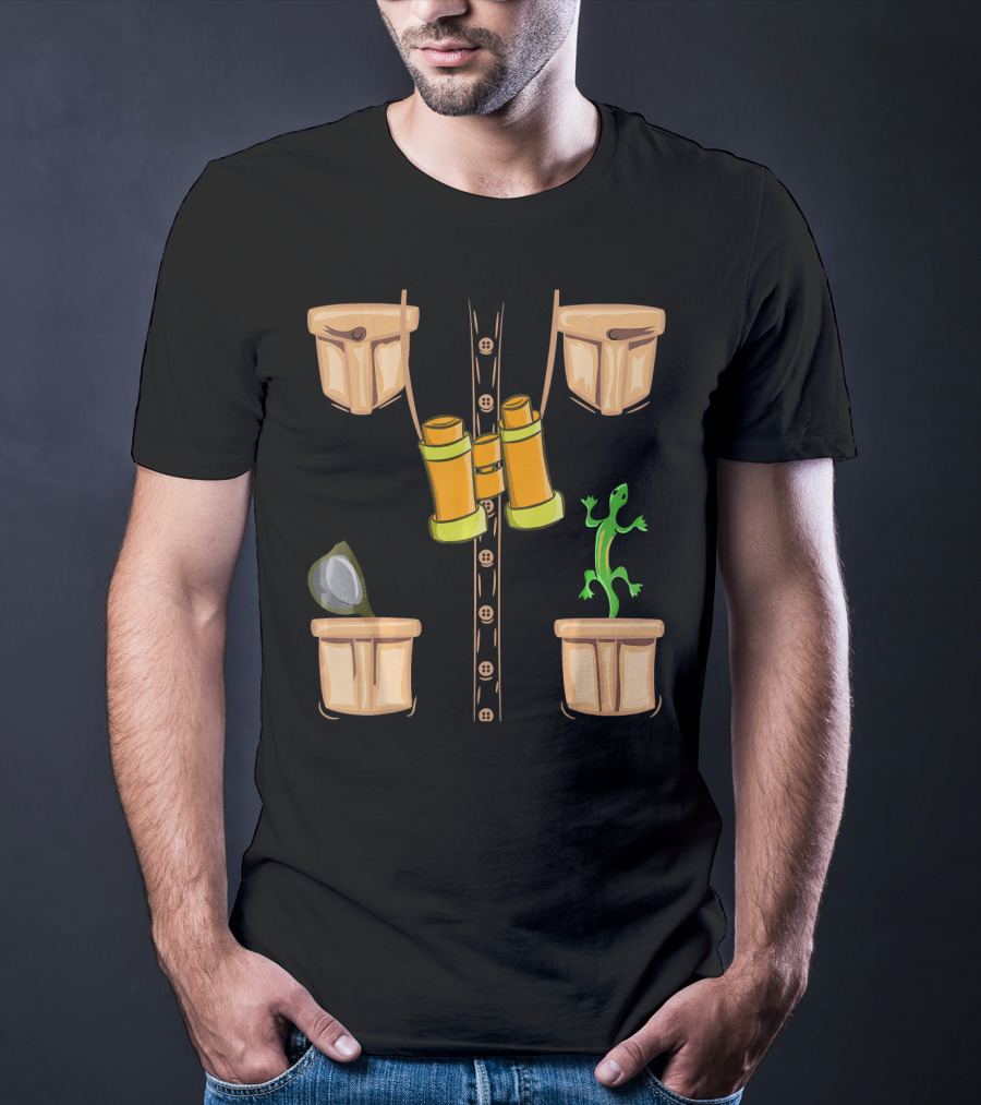 Halloween Animal Zookeeper Jungle Safari Binoculars Lizard Costume T-Shirt