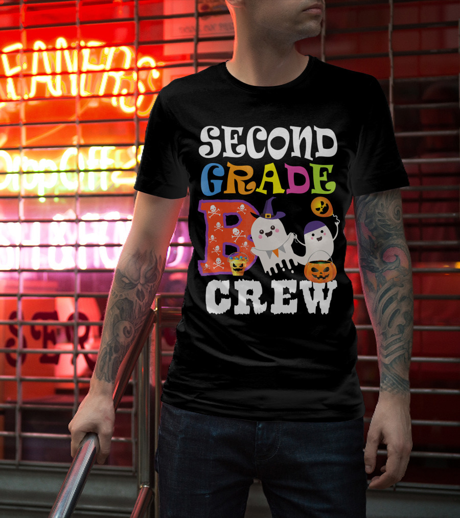 Halloween Second Grade Boo Crew Ghosts And Pumpkins T-Shirt