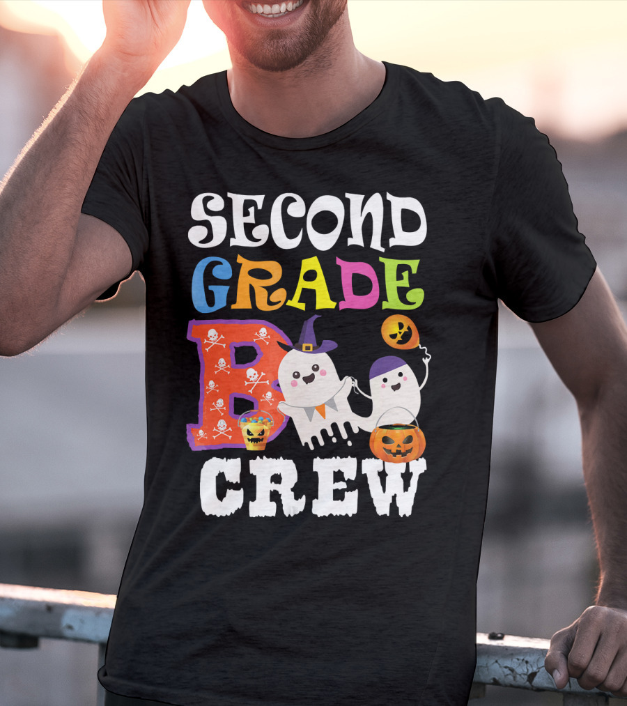 Halloween Second Grade Boo Crew Ghosts And Pumpkins T-Shirt