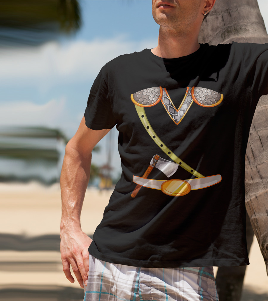 Viking Costume Norse Axe And Armor Halloween Idea T-Shirt