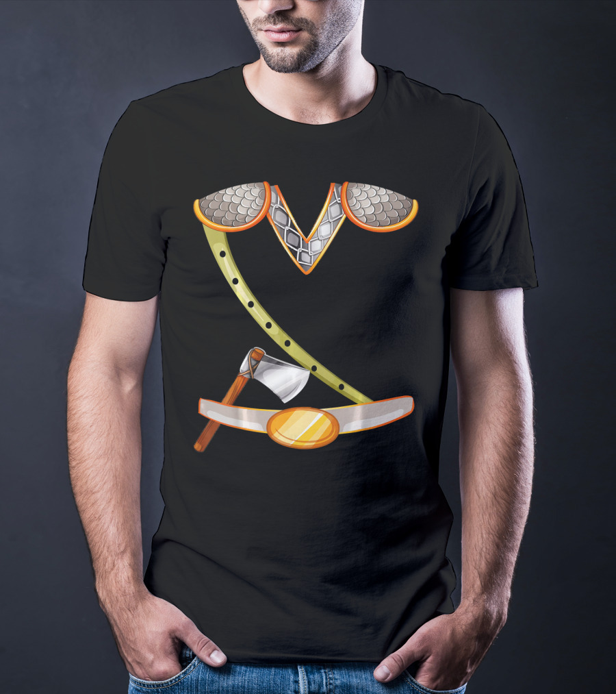 Viking Costume Norse Axe And Armor Halloween Idea T-Shirt