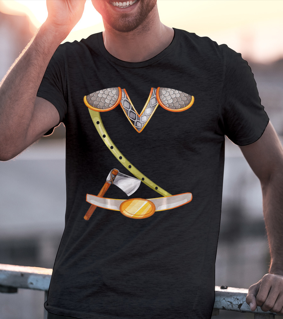 Viking Costume Norse Axe And Armor Halloween Idea T-Shirt
