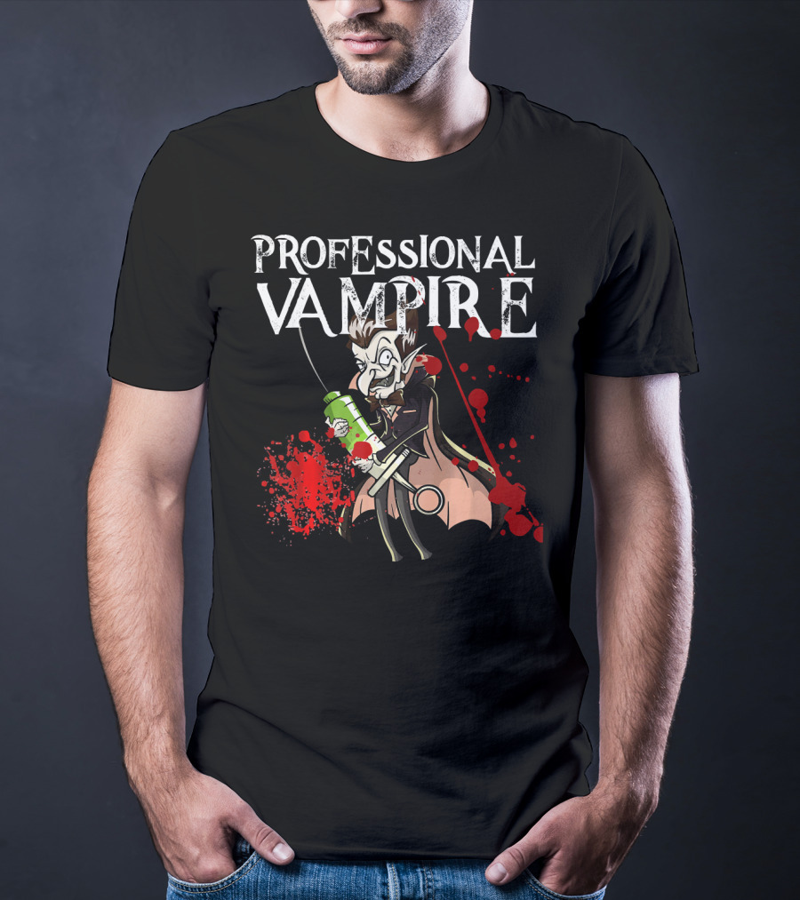 Professional Vampire Phlebotomist Joke Meme Vlad Drac T-Shirt