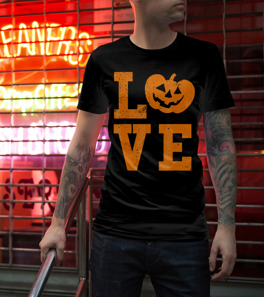 LOVE Halloween Funny Jack O Lantern T-Shirt