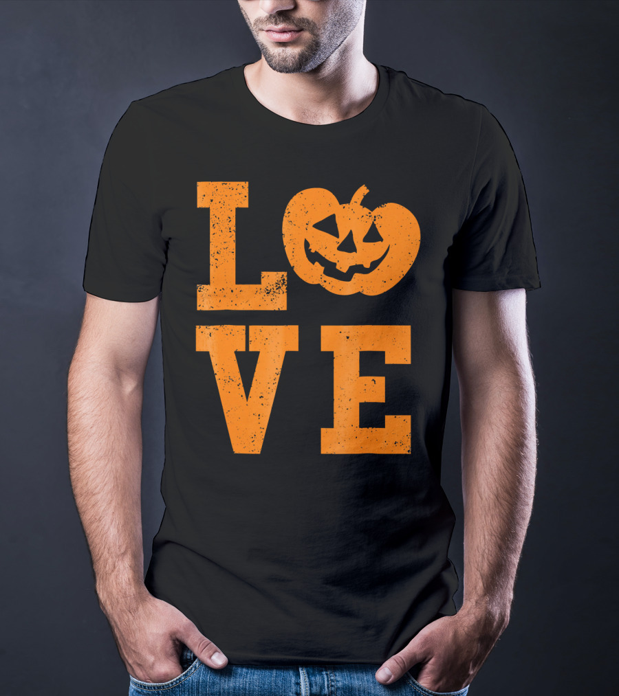 LOVE Halloween Funny Jack O Lantern T-Shirt