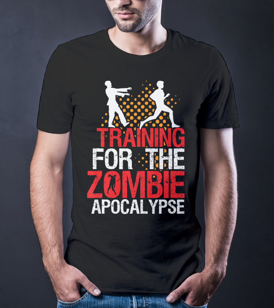 Training For The Zombie Apocalypse Marathon Running Humor T-Shirt