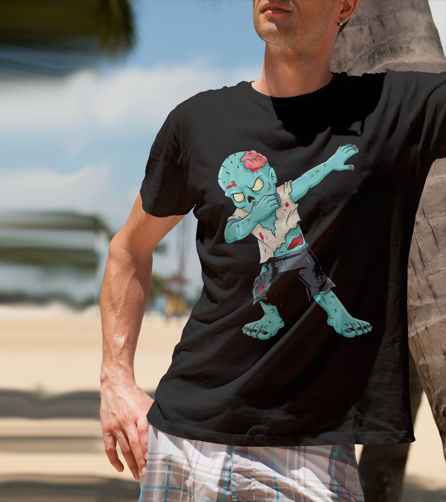 Dabbing Zombie Kid With Exposed Brain T-Shirt
