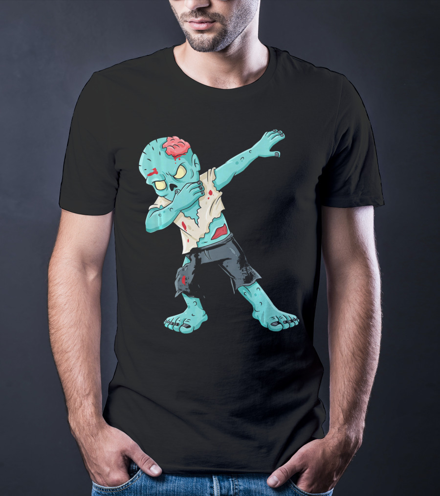 Dabbing Zombie Kid With Exposed Brain T-Shirt