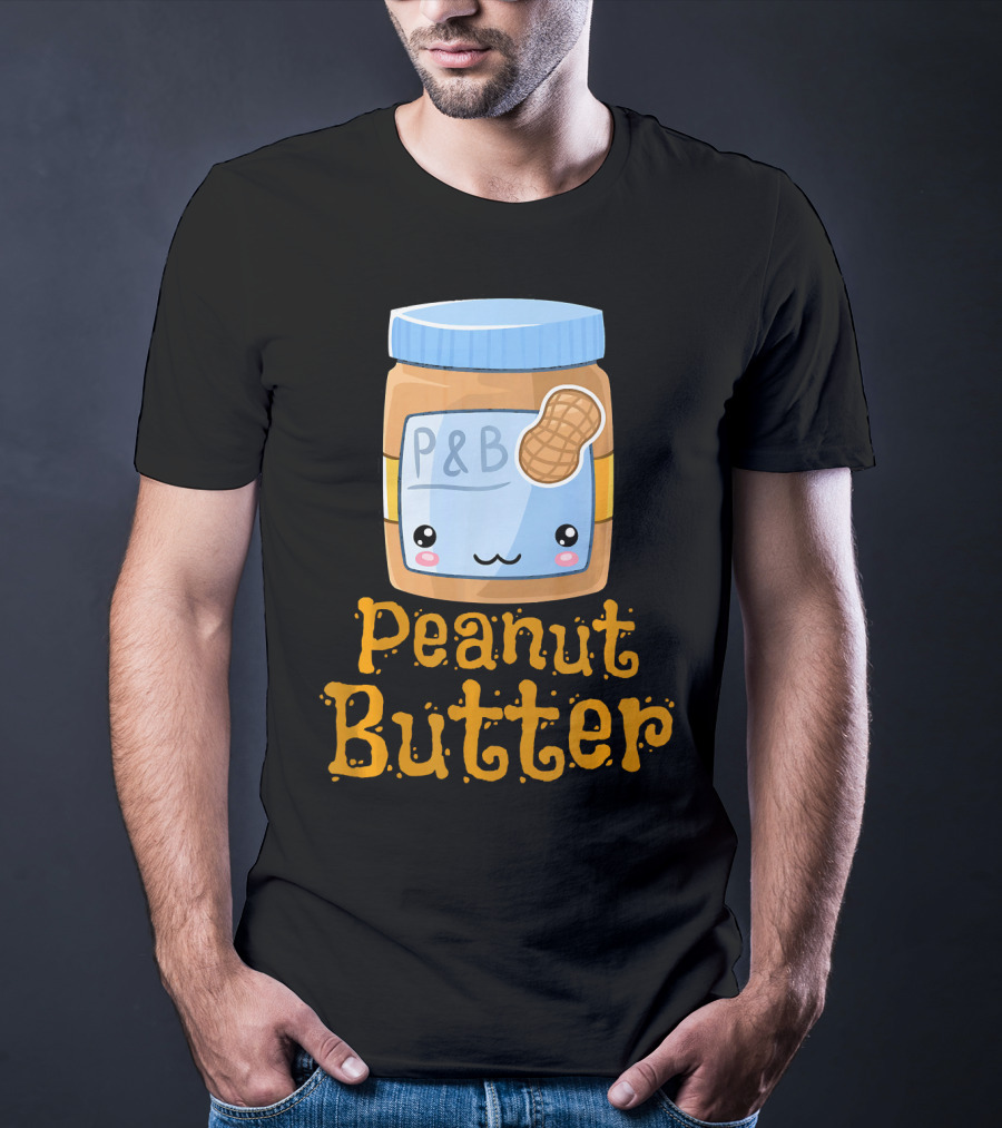 Kawaii Peanut Butter P&B Cute Face Jar T-Shirt
