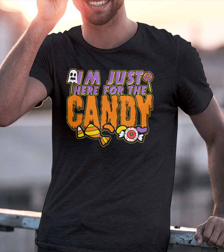 I'm Just Here For The Candy Halloween Costume Dress Kids Adults T-Shirt