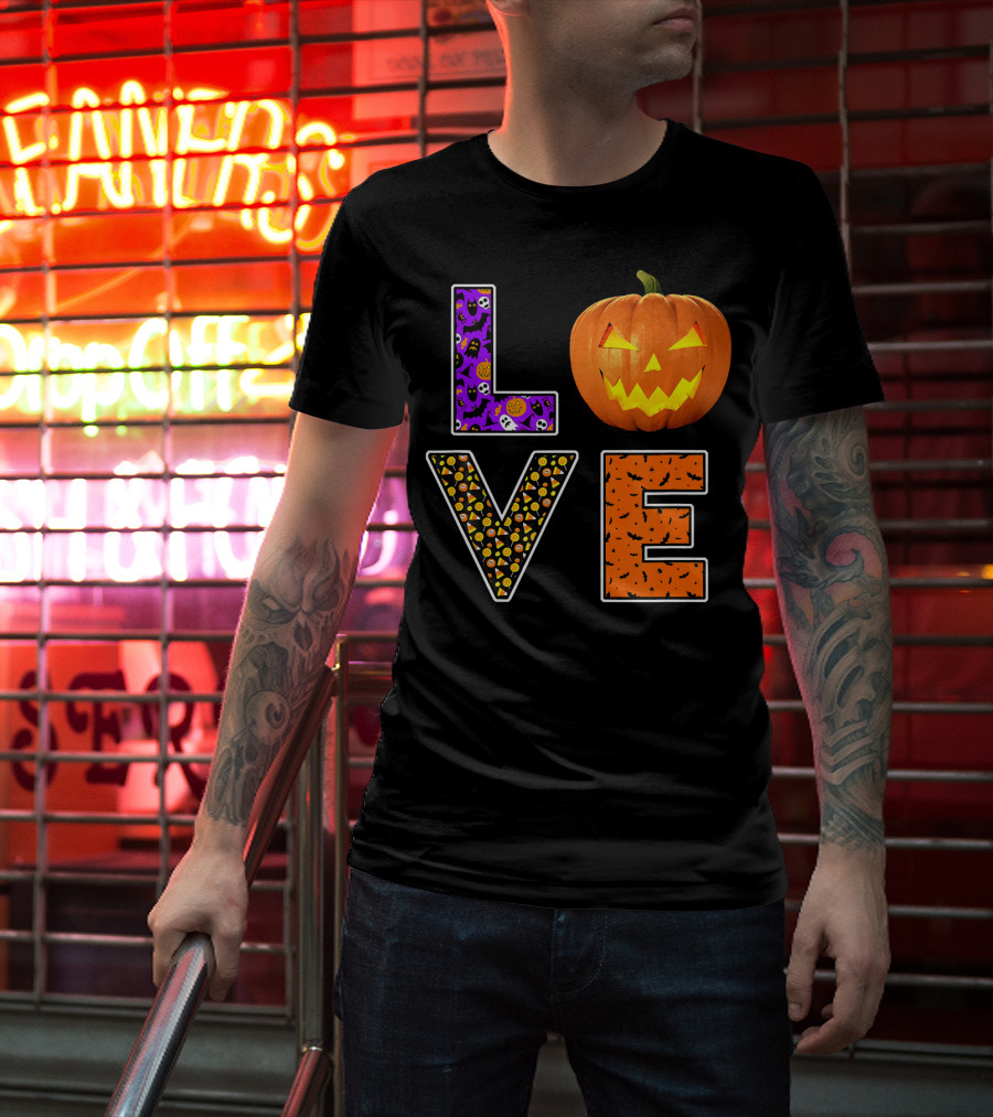 Halloween Trick Treat Love Pumpkin Pat T-Shirt