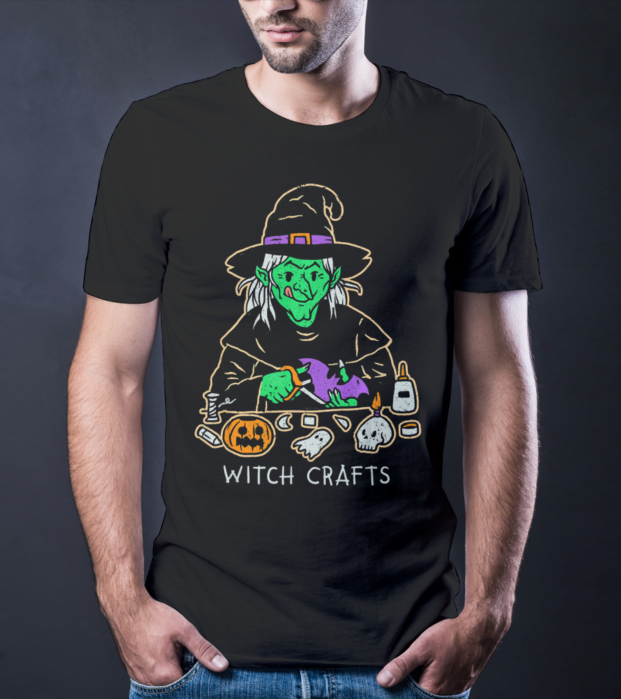Witch Crafts Halloween Witchcraft With Pumpkins And Spooky Elements T-Shirt