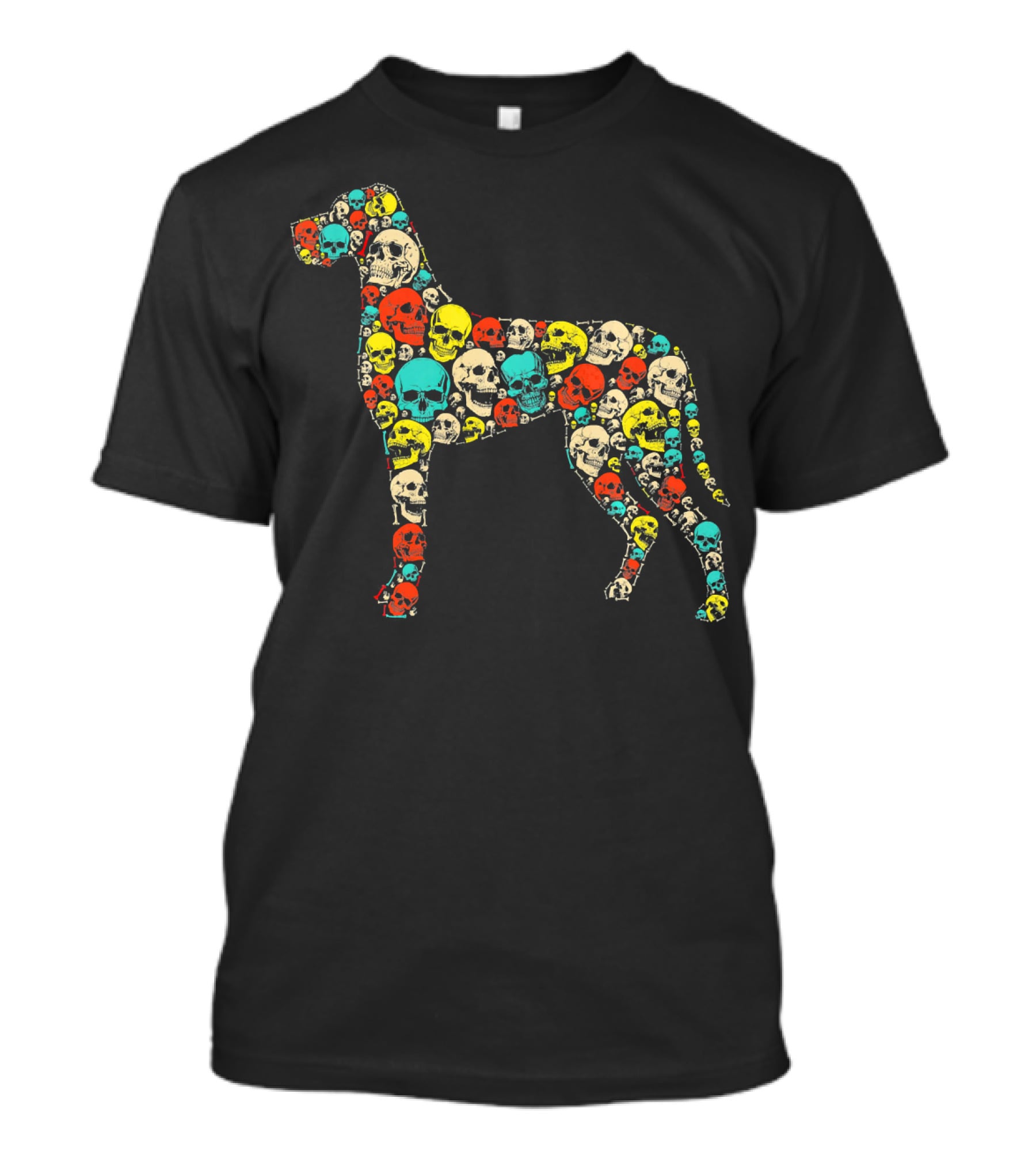 Funny Great Dane Dog Skull Skeleton Pattern Hall T-Shirt