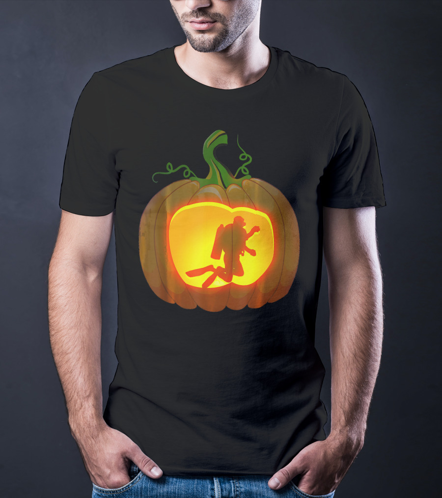 Scuba Diving Pumpkin Carving T-Shirt