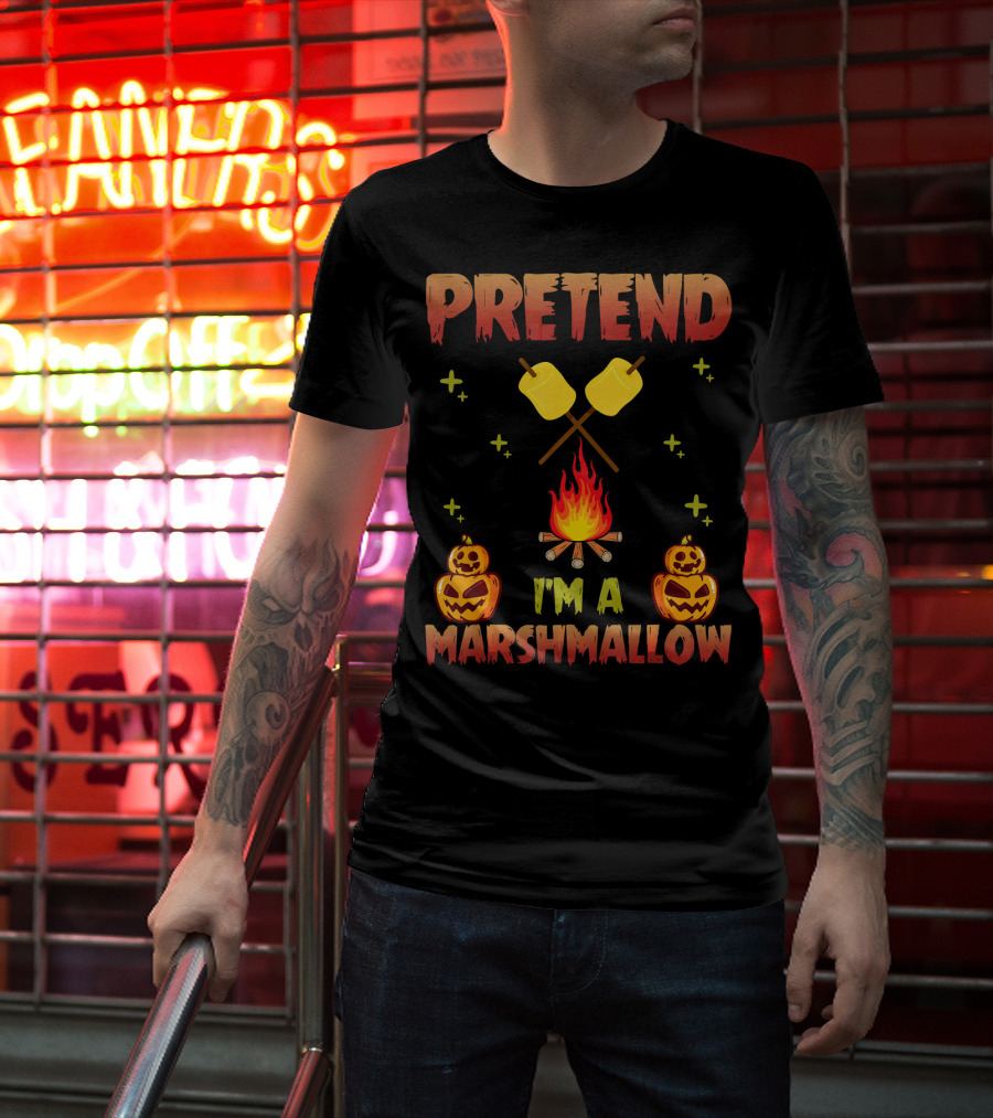 Pretend I'm A Marshmallow Halloween Campfire Jack-O'-Lanterns T-Shirt