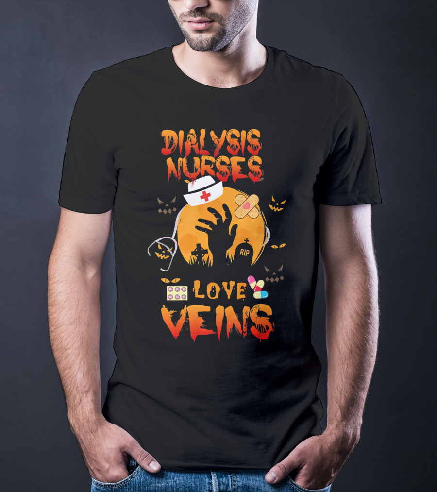 Dialysis Nurses Love Veins Halloween Cosplay T-Shirt