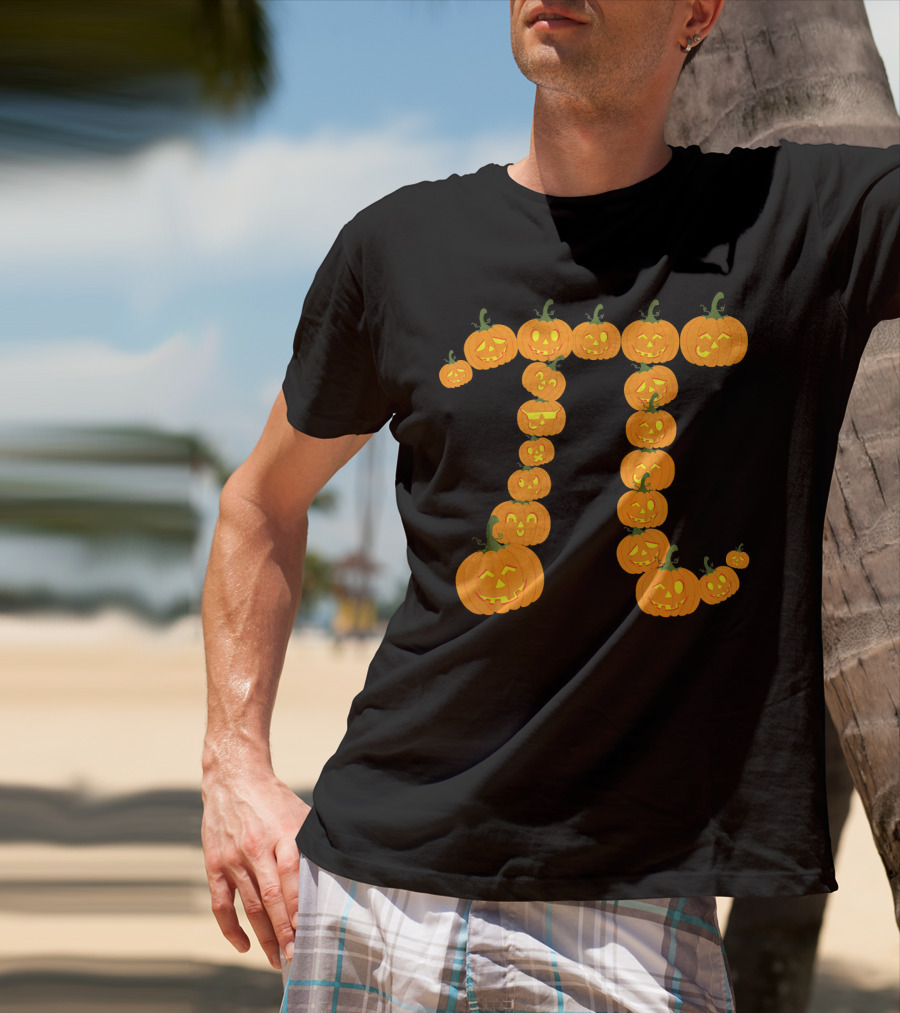 Halloween Pumpkin Pi Symbol Math Fun T-Shirt