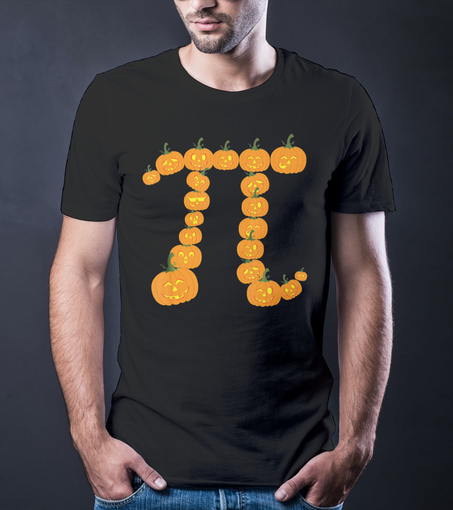 Halloween Pumpkin Pi Symbol Math Fun T-Shirt