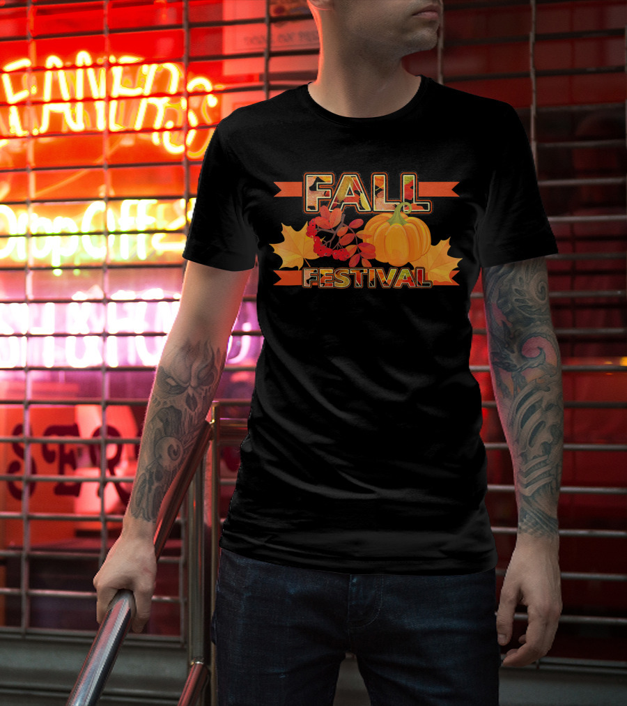 Fall Festival Autumn Leaves Pumpkin T-Shirt