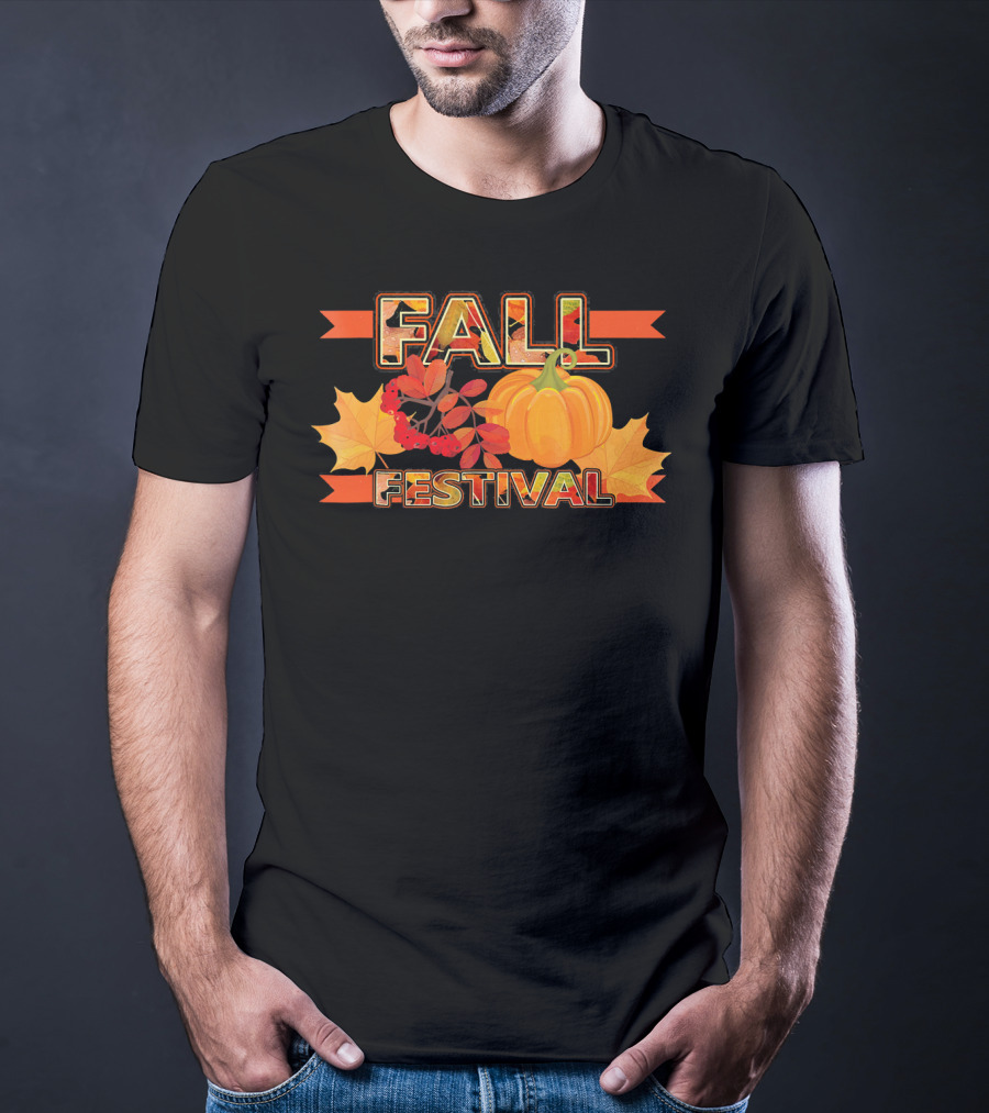 Fall Festival Autumn Leaves Pumpkin T-Shirt