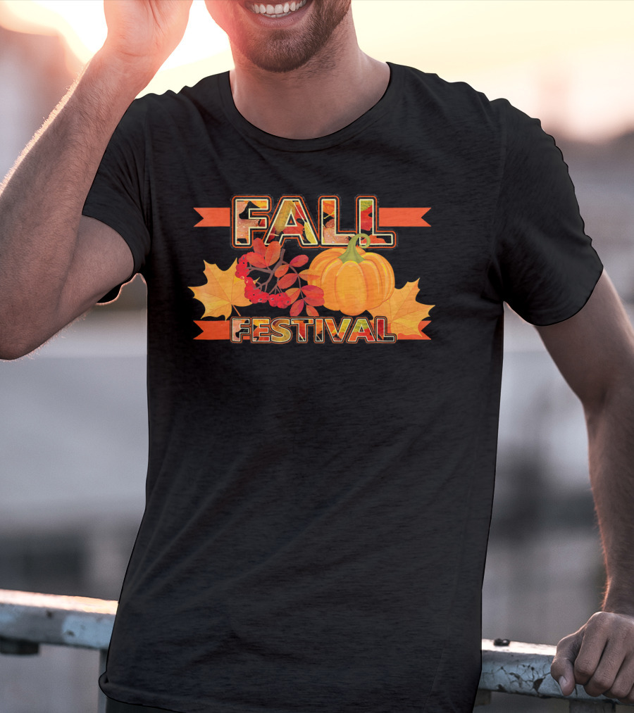 Fall Festival Autumn Leaves Pumpkin T-Shirt