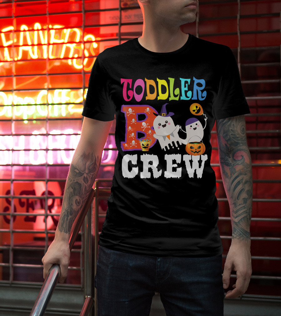Toddler Boo Crew Halloween Ghosts And Skulls T-Shirt