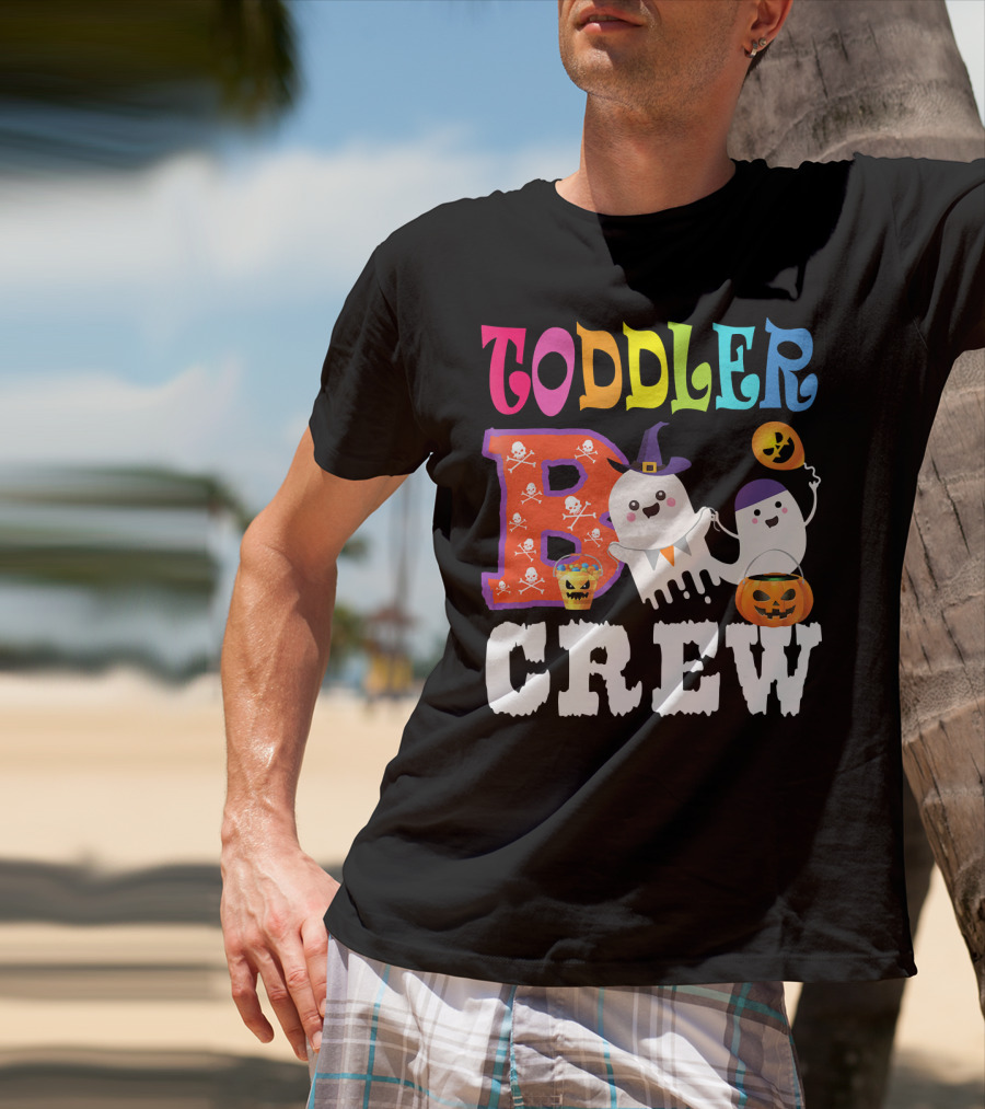 Toddler Boo Crew Halloween Ghosts And Skulls T-Shirt
