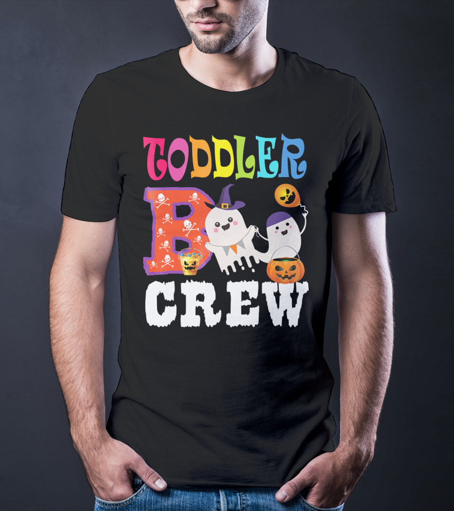 Toddler Boo Crew Halloween Ghosts And Skulls T-Shirt