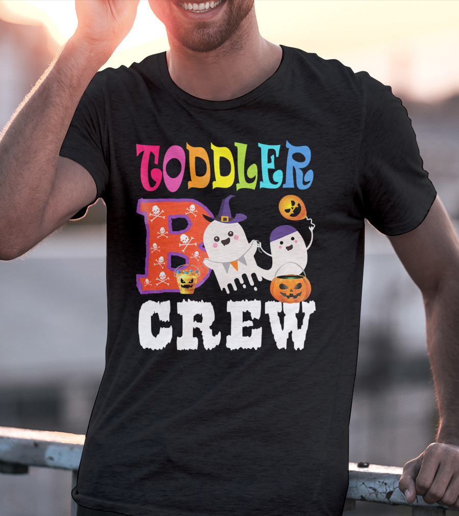 Toddler Boo Crew Halloween Ghosts And Skulls T-Shirt