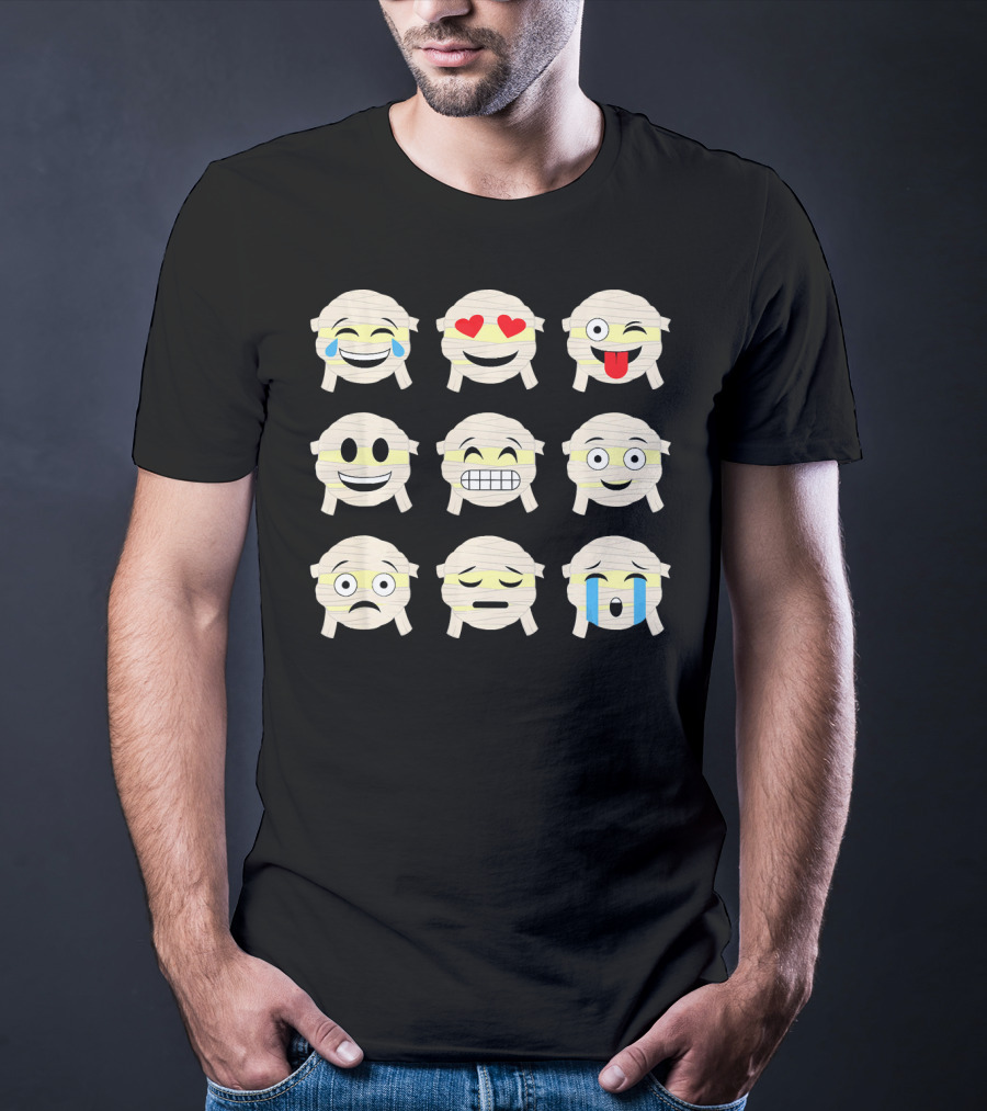 Mummy Emoji Funny Faces Emoticon Mummies Collection T-Shirt