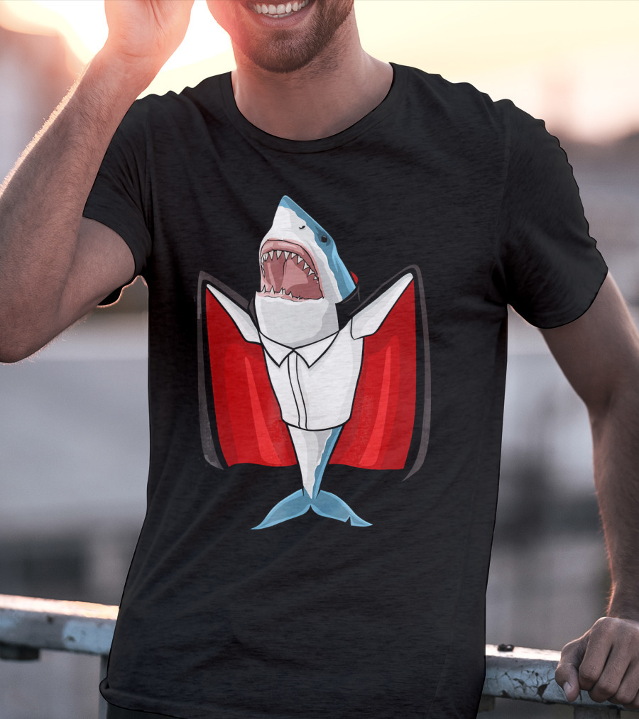 Halloween Shark Vampire Funny Costume T-Shirt