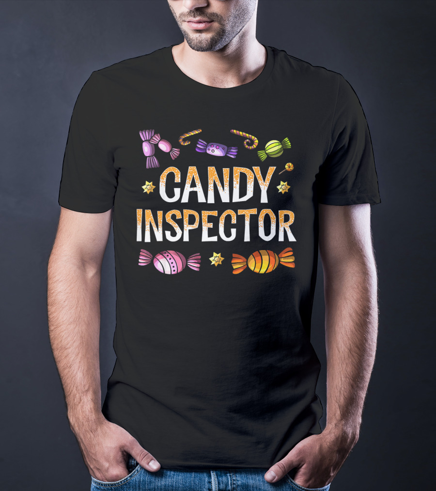 Candy Inspector Colorful Wrapped Sweets Fun Halloween T-Shirt