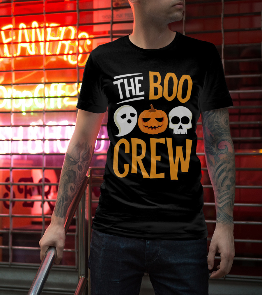 The Boo Crew Ghost Pumpkin Skull Halloween T-Shirt