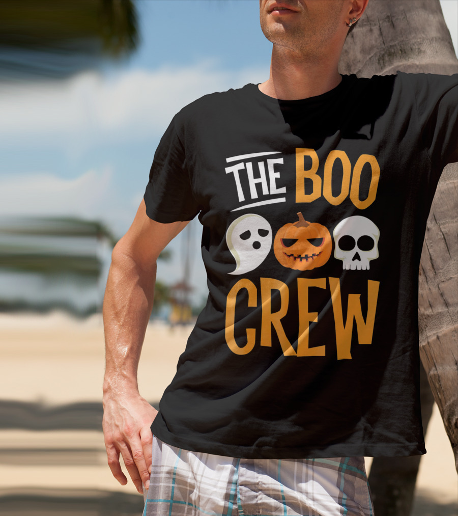 The Boo Crew Ghost Pumpkin Skull Halloween T-Shirt