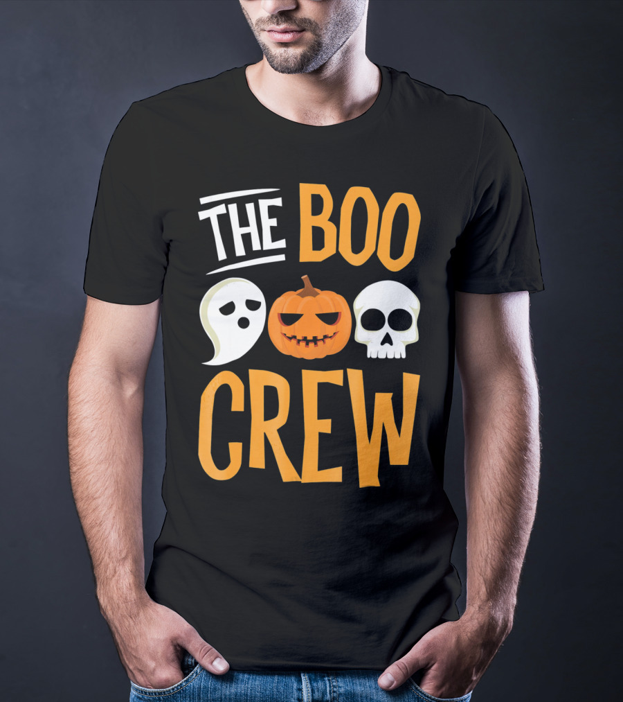 The Boo Crew Ghost Pumpkin Skull Halloween T-Shirt