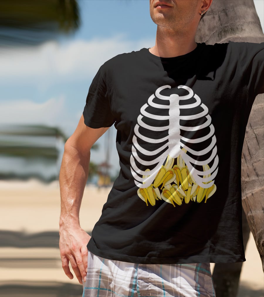 Halloween Rib Cage Banana Costume Adult Youth Kids T-Shirt