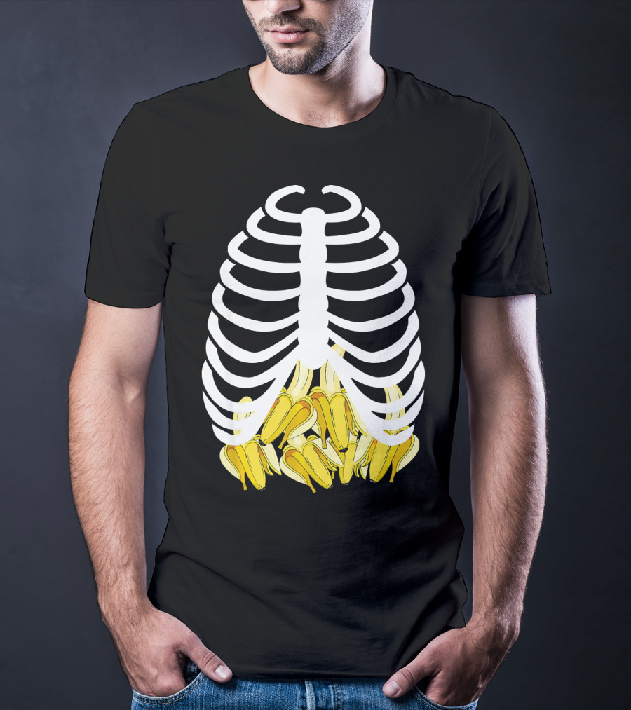 Halloween Rib Cage Banana Costume Adult Youth Kids T-Shirt