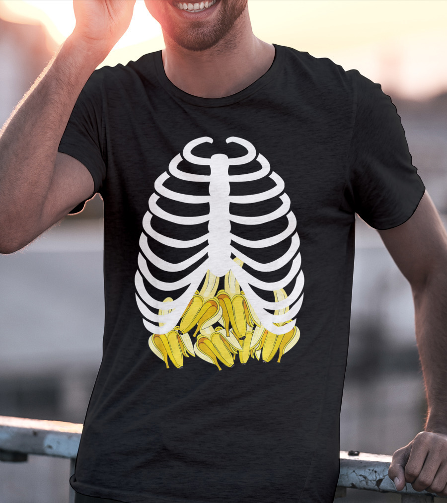 Halloween Rib Cage Banana Costume Adult Youth Kids T-Shirt