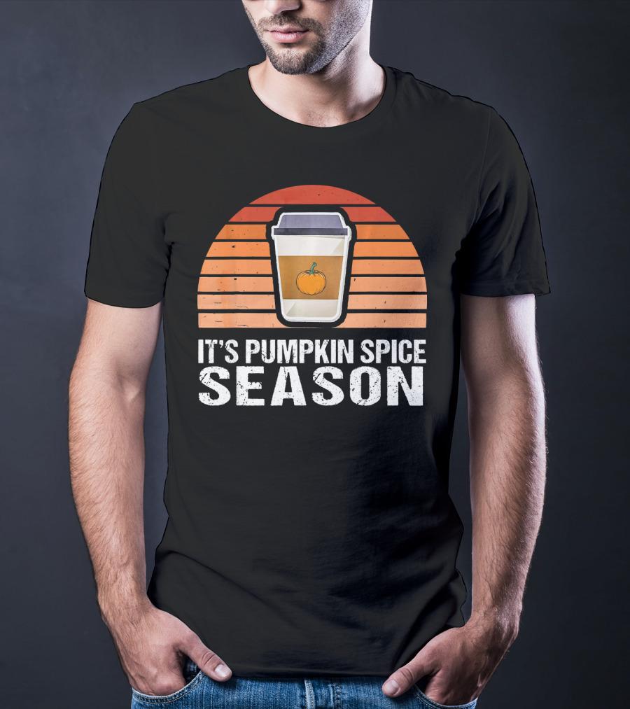It's Pumpkin Spice Season Vintage Sunset Coffee Cup T-Shirt