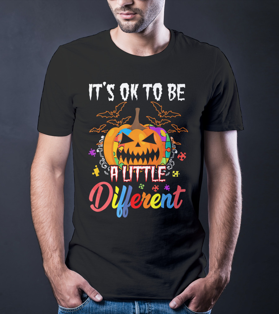 It's Ok To Be A Little Different Halloween Pumpkin T-Shirt