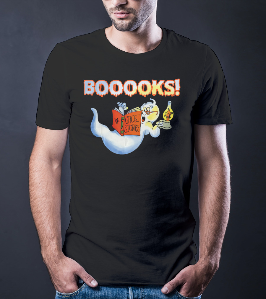 Halloween Ghost Booooks Ghost Stories Lamp Book Lover T-Shirt
