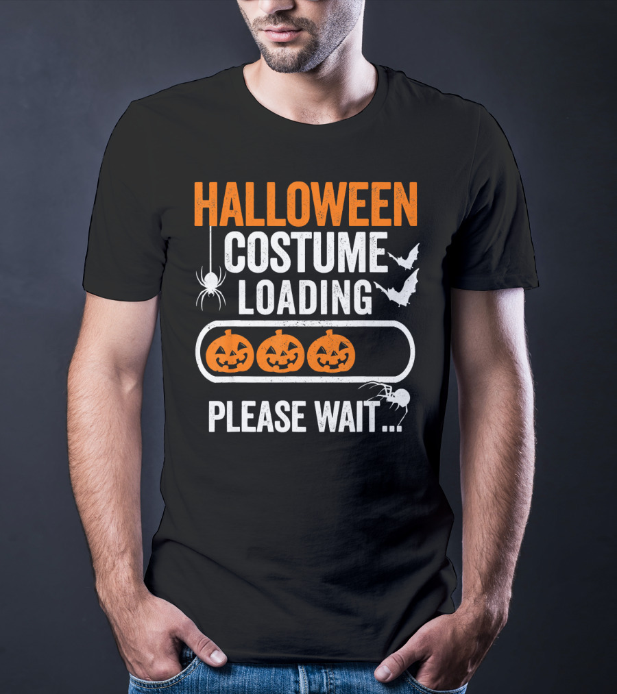 Halloween Costume Loading Please Wait Pumpkin Gamer T-Shirt