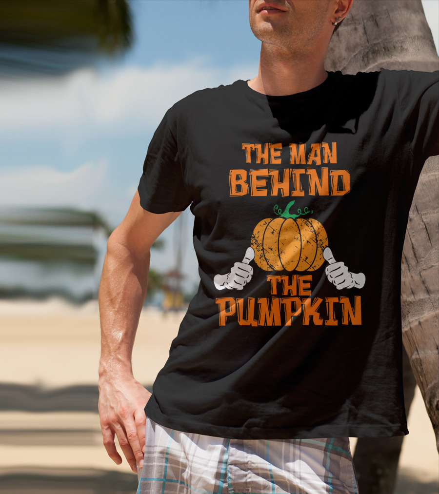 The Man Behind The Pumpkin Halloween Pregnancy Reveal T-Shirt