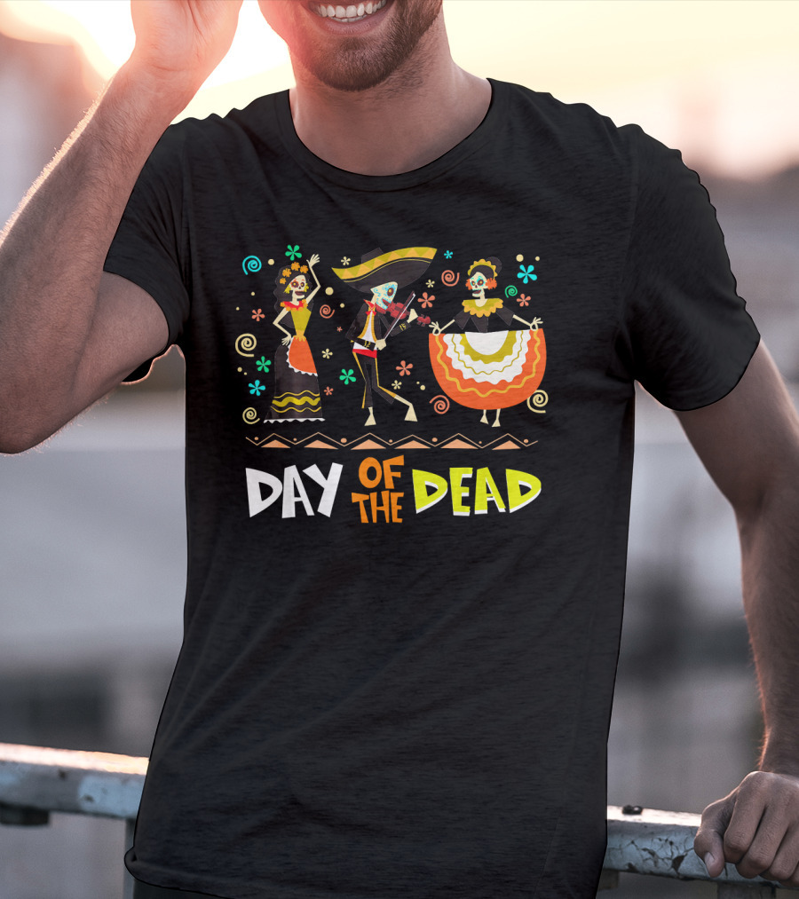 Day Of The Dead Dia De Los Muertos Sugar Skulls Festive Dance T-Shirt