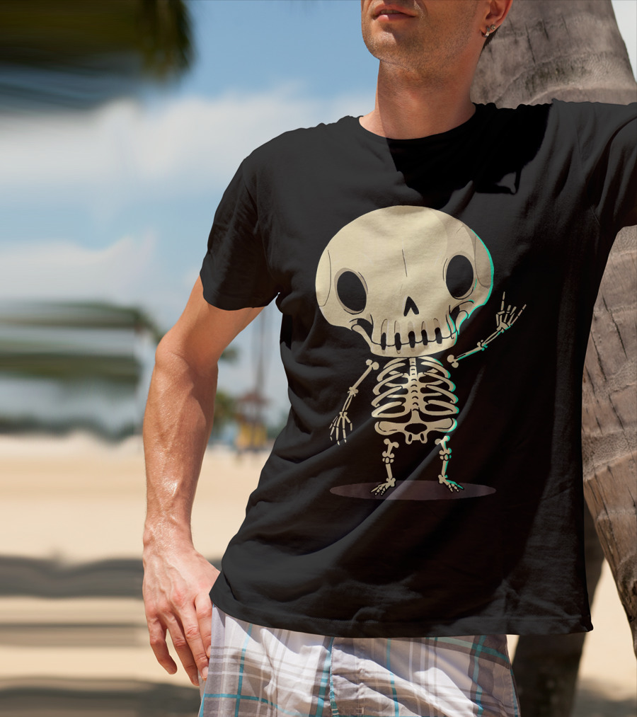 SKELETON Halloween Costume Rib Cute Skull Bones T-Shirt