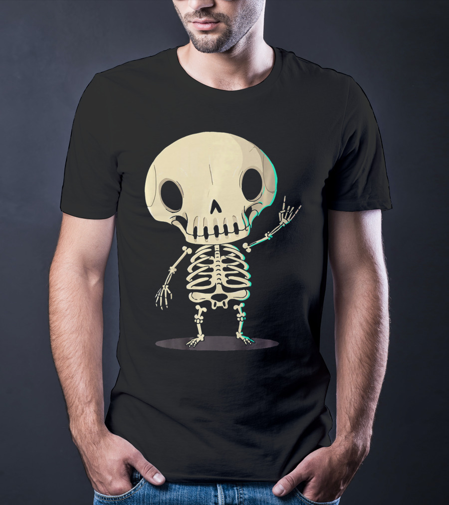 SKELETON Halloween Costume Rib Cute Skull Bones T-Shirt
