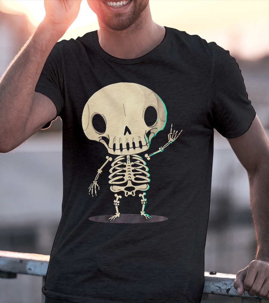 SKELETON Halloween Costume Rib Cute Skull Bones T-Shirt